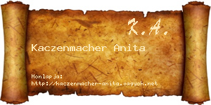 Kaczenmacher Anita névjegykártya